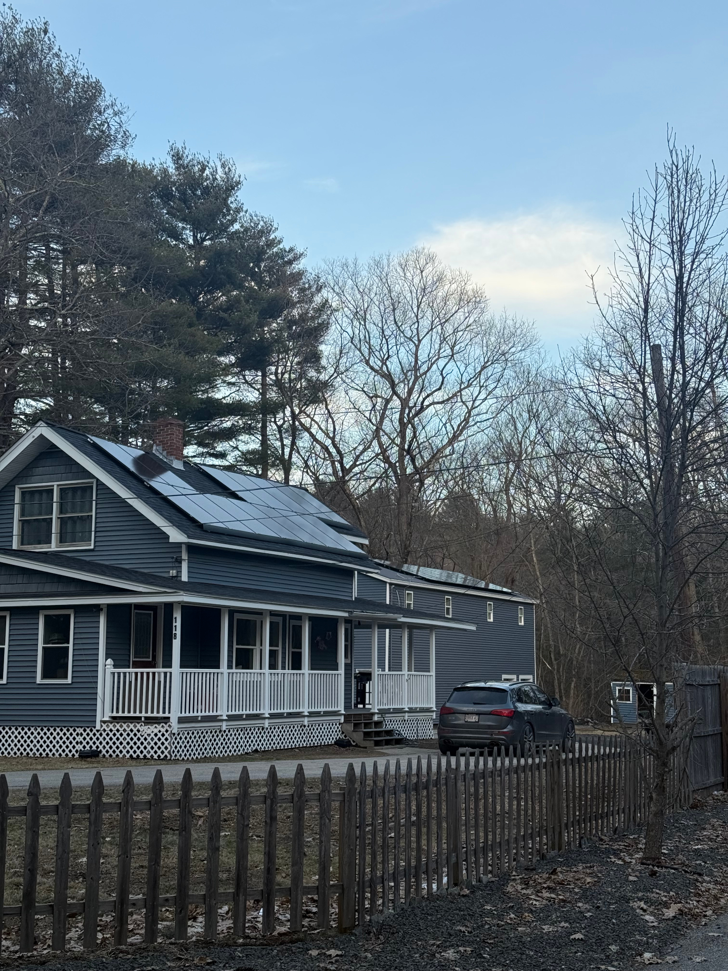Residential solar installation on a New England home in Oxford, MA by Apex Improvement Group